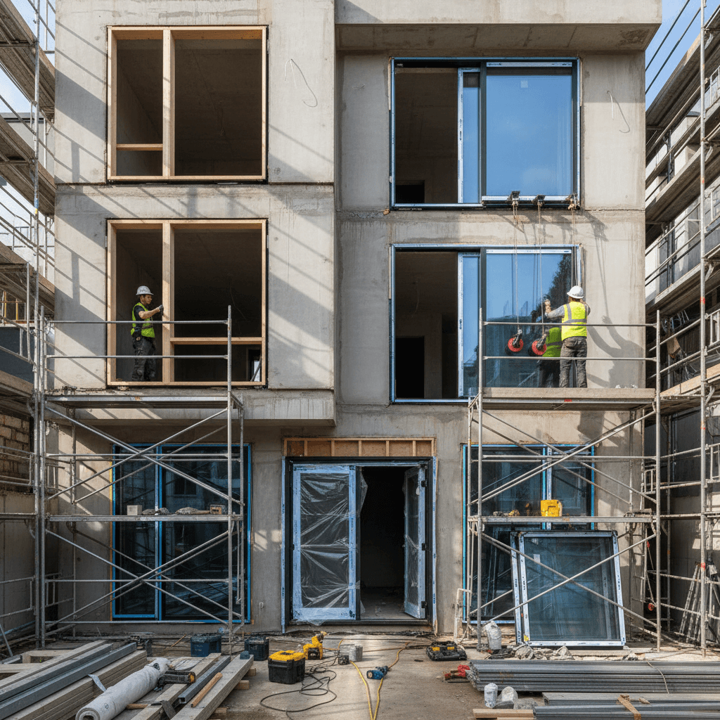 Active installation work on new construction or renovation project