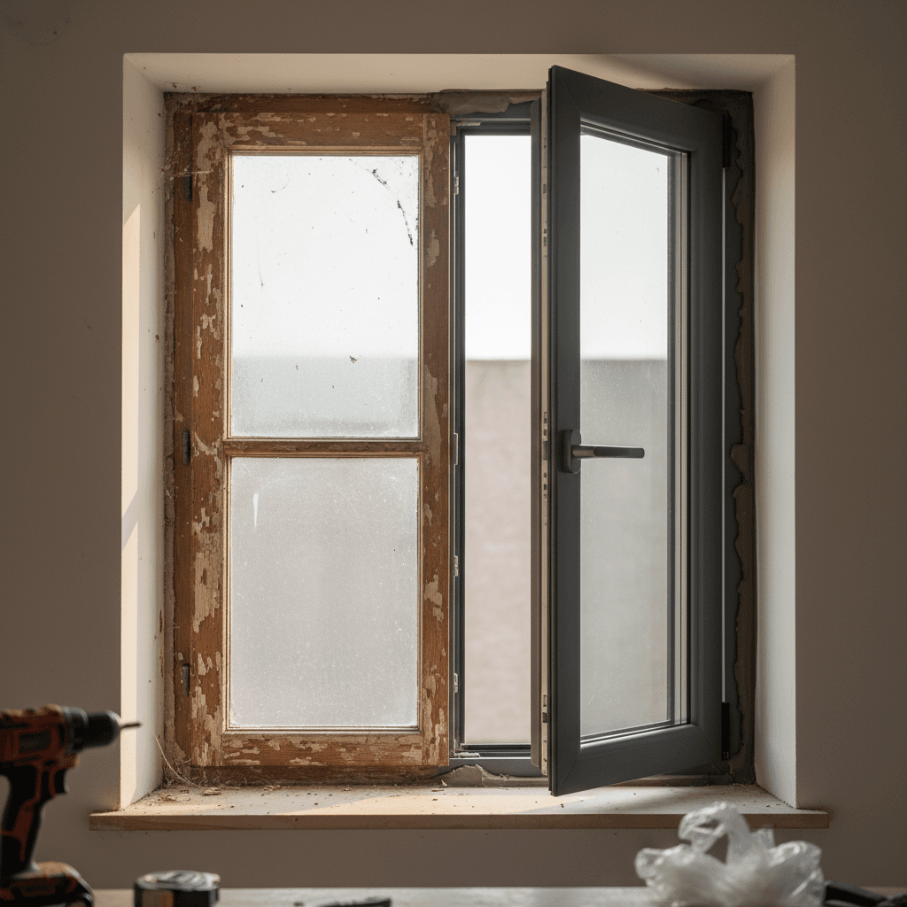 Professional door or window replacement showing quality upgrade